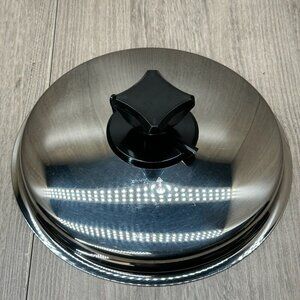 Stainless Steel Replacement Lid w/ Black Lid Knob Handle Easy Clean Round Silver
